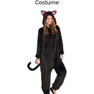 Adult Zipsters Black Cat Costume Size    s/m